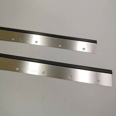 Lưỡi rửa màu bạc cho máy in Roland có 11 lỗ và kích thước 1100x65x0,5mm