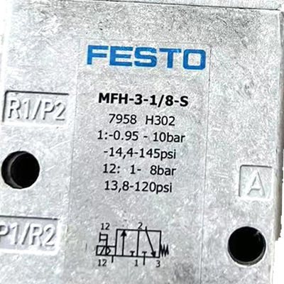 Nhà máy gốc FESTO Solenoid Valve MFH-3-1/8S Series 0692 nhôm và đồng màu xám nhạt cho máy in Offset